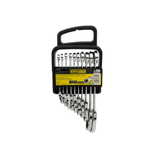 set-llave-combinada-con-crique-flexible-10-piezas-crossmaster